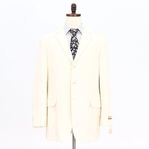 Island Pacific 46L Beige Solid 3-Button Sport Coat Blazer Jacket V129